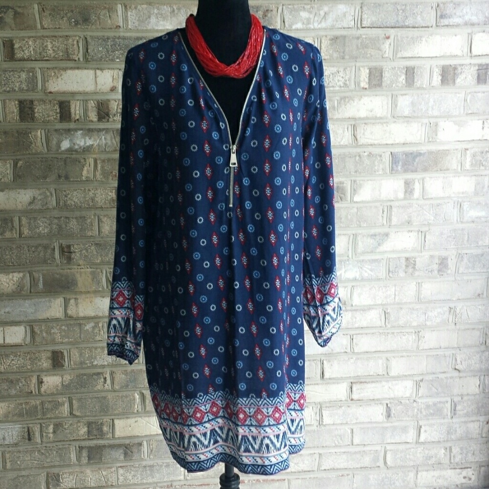 Almost famous new navy blue dress size L